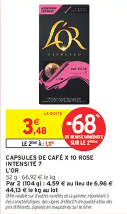 Intermarché Contact L'OR CAPSULES DE CAFÉ offre