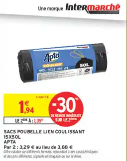Intermarché Contact Apta Sacs poubelle lien coulissant offre
