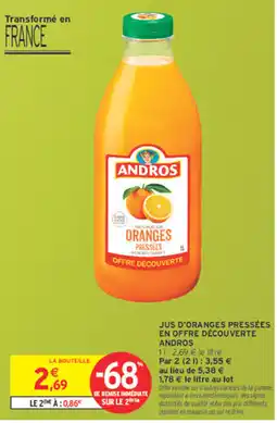 Intermarché Contact ANDROS Jus d'oranges pressées offre