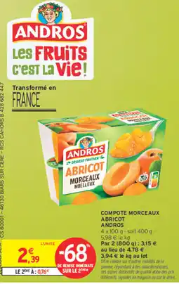 Intermarché Contact ANDROS COMPOTE MORCEAUX ABRICOT offre