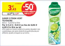 Intermarché Contact Teisseire Sirop citron vert offre