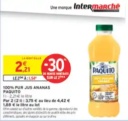 Intermarché Contact PAQUITO 100% PUR JUS ANANAS offre