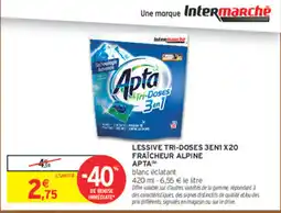 Intermarché Contact Apta Lessive Tri-Doses 3en1 offre