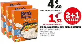 Super U Ben's original riz long grain 10 min offre