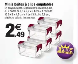Bazarland Minis boîtes à clips empilables offre