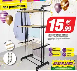 Bazarland BAZAR LAND L'étendoir à linge 3 étages offre