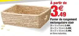Bazarland Panier de rangement rectangulaire clair offre