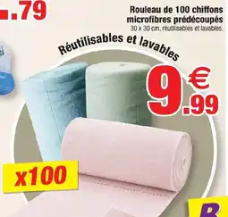 Bazarland Rouleau de 100 chiffons microfibres prédécoupés offre