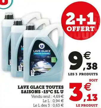 Super U Lave glace toutes saisons -15°c 5l u offre