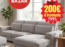 Maxi Bazar Canapé d’angle bolivia 2 places avec méridienne offre