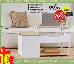 Maxi Bazar Table basse relevable offre