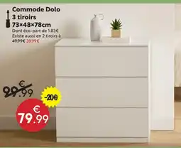 Maxi Bazar Commode dolo 3 tiroirs offre