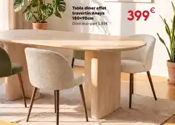 Maxi Bazar Table dîner effet travertin anaya offre