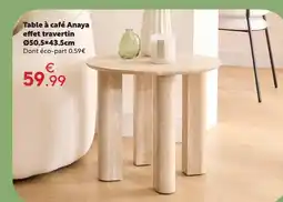 Maxi Bazar Table à café anaya effet travertin offre
