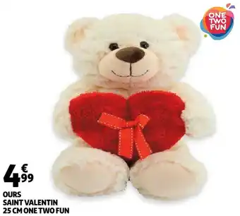 Auchan Ours saint valentin 25 cm one two fun offre