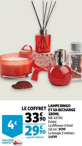 Auchan Lampe bingo et sa recharge 180ml offre