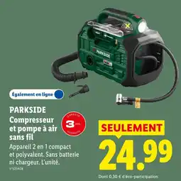 Lidl Parkside compresseur et pompe à air sans fil offre