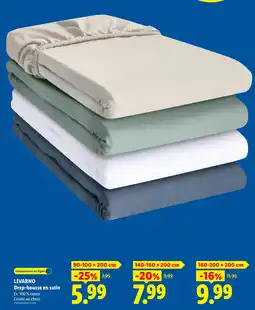 Lidl Livarno drap-housse en satin offre