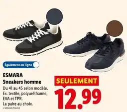 Lidl Esmara sneakers homme offre
