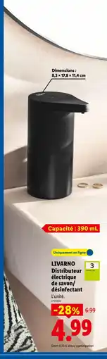 Lidl Livarno distributeur électrique de savon/désinfectant offre