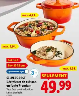 Lidl Silvercrest récipients de cuisson en fonte premium offre