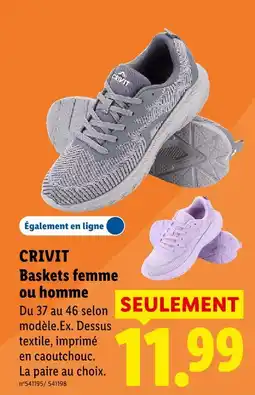 Lidl Crivit baskets femme offre