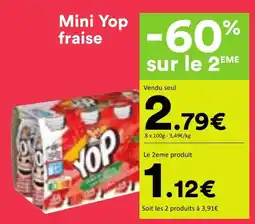 Hmarket YOP Mini Yop fraise offre