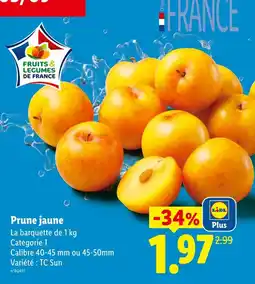 Lidl Prune jaune offre