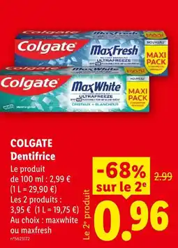 Lidl Colgate dentifrice offre
