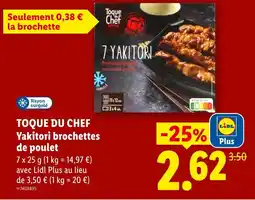 Lidl Toque du chef yakitori brochettes de poulet offre