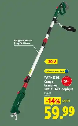 Lidl Parkside coupe-branches sans fil télescopique offre