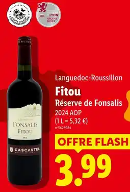 Lidl Cascatel fitou réserve de fonsalis offre