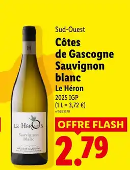 Lidl Le héron côtes de gascogne sauvignon blanc offre