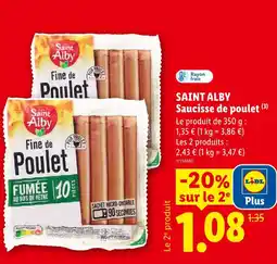 Lidl Saint alby saucisse de poulet offre