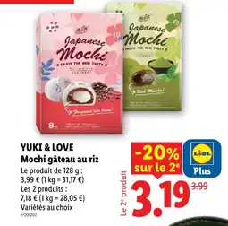 Lidl Yuki & love mochi gâteau au riz offre