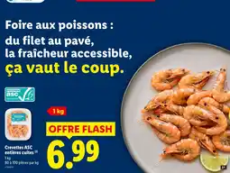 Lidl Crevettes asc entières cuites offre