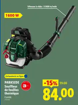 Lidl Parkside souffleur de feuilles thermique offre