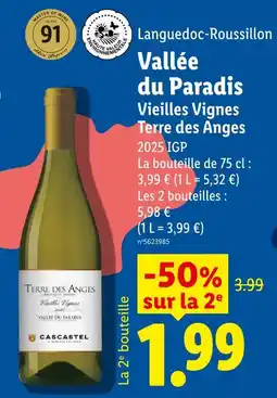 Lidl Cascastel languedoc-roussillon vallée du paradis vieilles vignes terre des anges offre