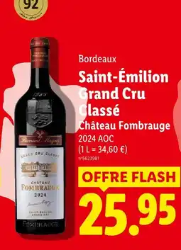 Lidl Chateau fombrauge saint-émilion grand cru classé offre