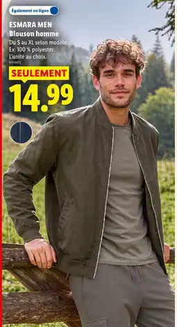 Lidl Esmara men blouson homme offre