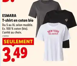 Lidl Esmara t-shirt en coton bio offre