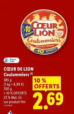 Lidl Cœur de lion coulommiers offre