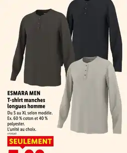 Lidl Esmara men t-shirt manches longues homme offre