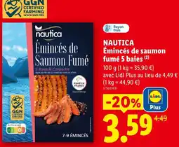 Lidl Nautica émincés de saumon fumé 5 baies offre