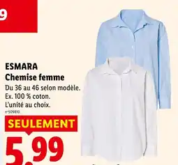 Lidl Esmara chemise femme offre