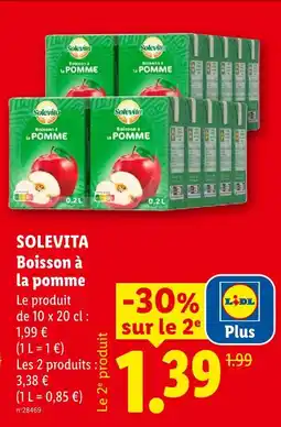 Lidl Solevita boisson à la pomme offre