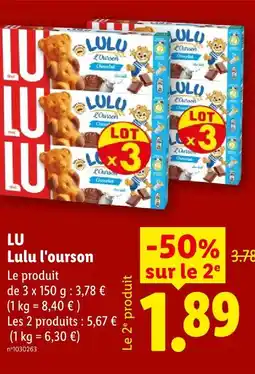 Lidl Lu lulu l'ourson offre