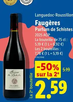 Lidl Parfum de schistes faugères offre