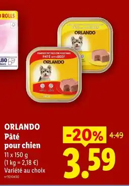 Lidl Orlando pâté pour chien offre