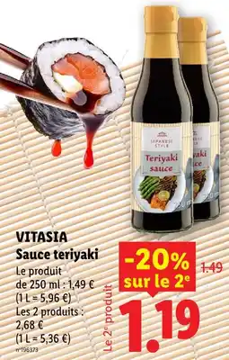 Lidl Vitasia sauce teriyaki offre